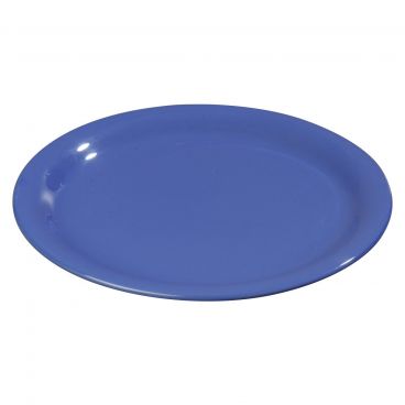 Carlisle 3300414 Ocean Blue Melamine Sierrus Narrow Rim Round Dinner Plate 24/Case - 9" Diameter