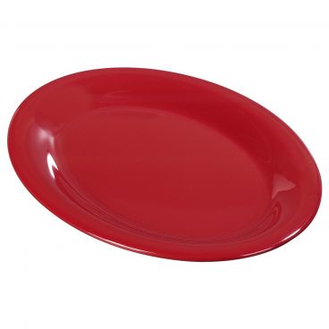 Carlisle 3308205 Red Melamine Sierrus Oval Serving Platter - 12" x 9"