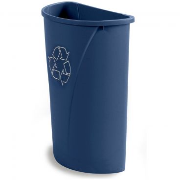 Carlisle 343021REC14 Blue Centurian 21 Gallon Plastic Half Round Recycle Waste Container