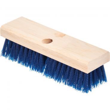 Carlisle 36193P14 Blue 10 Inch Flo-Pac Hardwood Block Deck Scrub Brush With Polypropylene Bristles Without Handle