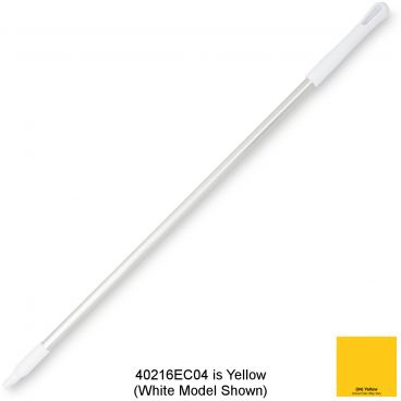Carlisle 40216EC04 Yellow 48" Long Sparta Natural Aluminum Handle With Color-Coded 3/4" Threaded Tip and Color-Coded Cap With Hanging Hole