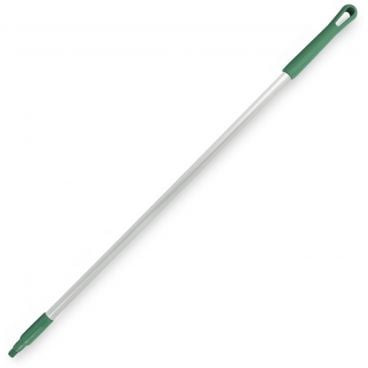 Carlisle 40216EC09 Green 48" Long Sparta Natural Aluminum Handle With Color-Coded 3/4" Threaded Tip and Color-Coded Cap With Hanging Hole