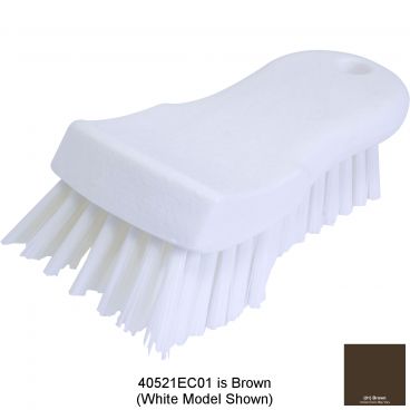 Carlisle 40521EC01 Brown 6 Inch Sparta Plastic Cutting Board Brush With 1 3/20 Inch Polyester Bristles And Hanging Hole