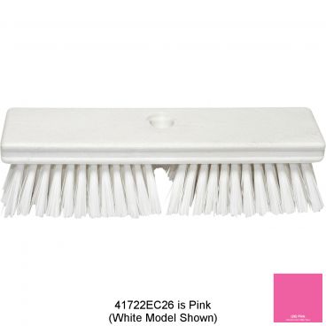 Carlisle 41722EC26 Pink 10 Inch Sparta Deck Brush With 1 3/4 Inch Medium Polyester Bristles And 3/4-5 ACME Thread