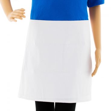 Chef Approved 167051WH White Poly-Cotton 4-Way Waist Apron - 17"L x 34"W