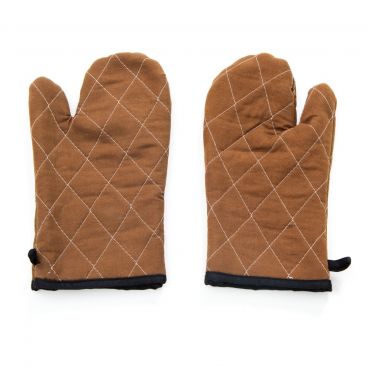 Chef Approved 13" Flame Retardant Brown Cotton Oven Mitt Ambidextrous - (pair)