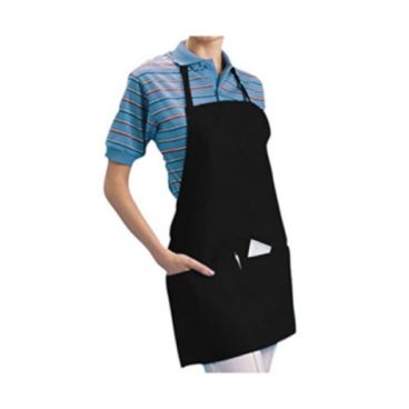 Chef Revival 602BAFH-BK Black Poly-Cotton Professional Front-of-the-House Bib Apron - One Size