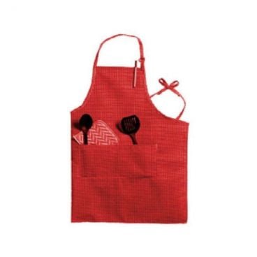Chef Revival 602BAFH-RD Red Poly-Cotton Professional Front-of-the-House Bib Apron - One Size