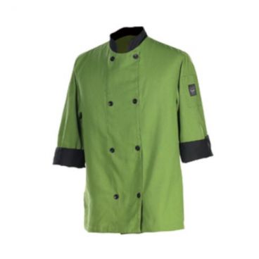 Chef Revival J134MT-2X 2XL Cool Crew Mint Green Poly-Cotton Men's 3/4 Sleeve Fresh Chef's Jacket