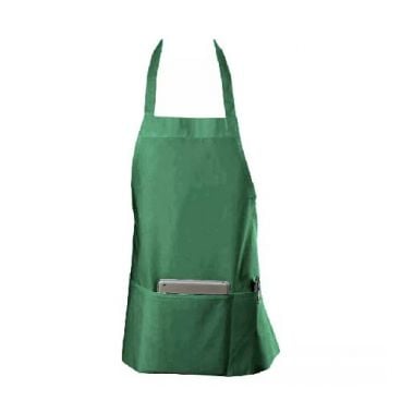 Chef Revival 602BAFH-HG Hunter Green 28" Poly-Cotton Professional Front-of-the-House Bib Apron - One Size
