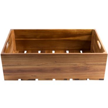 Tablecraft CRATE116 Gastronorm 20 3/4" x 12 3/4" x 6 1/4" Acacia Wood Serving and Display Crate