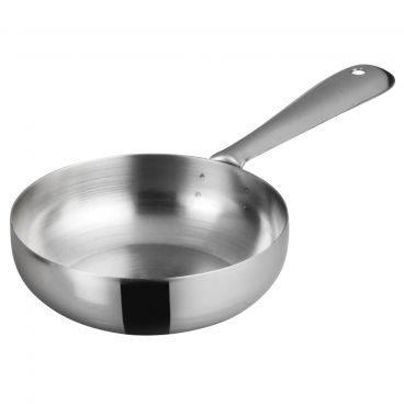 Winco DCWC-103S Stainless Steel 5" Diameter Mini Fry Pan Serving Dish with Handle