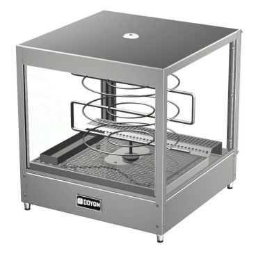 Doyon DRPR3 Stainless Steel 20.13" Rotating Three Shelf Countertop Pizza Warmer/Merchandiser - 120V