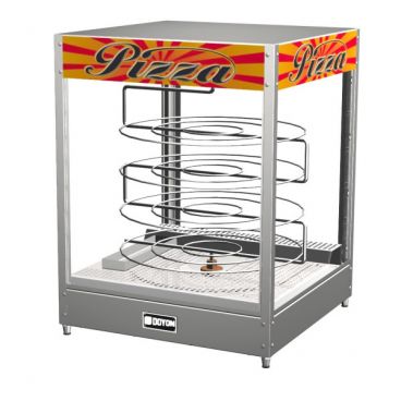 Doyon DRPR4 Stainless Steel 22.38" Rotating Four Shelf Countertop Food Warmer / Merchandiser With Logo - 120V