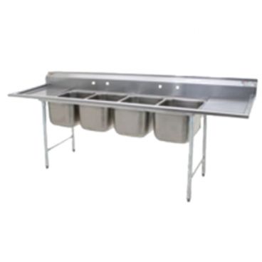 Eagle Group 414-16-4-24 Four 16" Bowl Stainless Steel Commercial Compartment Sink with Two 24" Drainboards