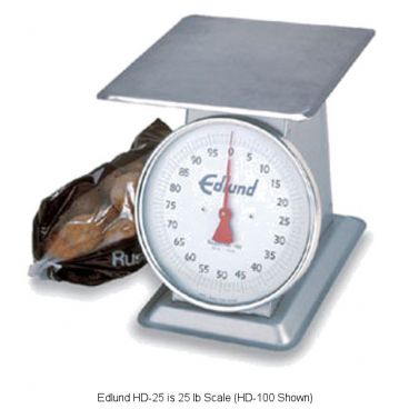 Edlund HD-25 Heavy Duty Stainless Steel 25 lbs. x 1 oz. Portion Scale with 8.5" x 8.5" Platform