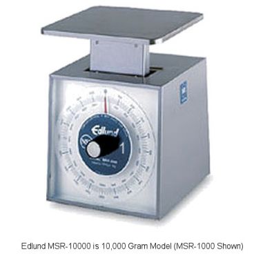 Edlund MSR-10000 10000 g x 50 g Stainless Steel Metric Portion Scale with 6" x 6 3/4" Platform