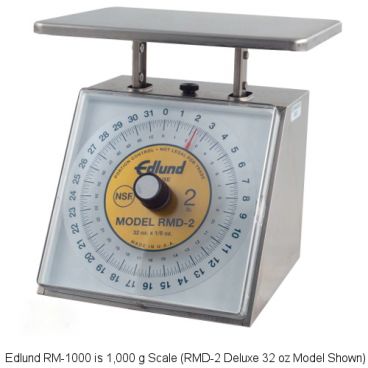 Edlund RM-1000 Four Star Series 1000 g x 5 g Stainless Steel Portion Scale with 7.5" x 7.75" Platform