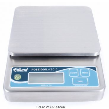 Edlund WSC-5 OP Poseidon 5 lb. Waterproof Digital Portion Scale with Oversized 7" x 8.75" Platform