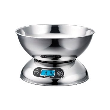 Escali SCDGB11 Rondo Stainless Steel Digital Scale w/ Stainless Steel Bowl - 11lb / 5kg Capacity