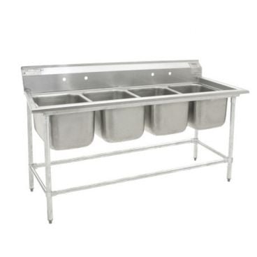 Eagle Group FN2064-4-14/3 Four 20" x 16" Bowl Stainless Steel Spec-Master Commercial Compartment Sink