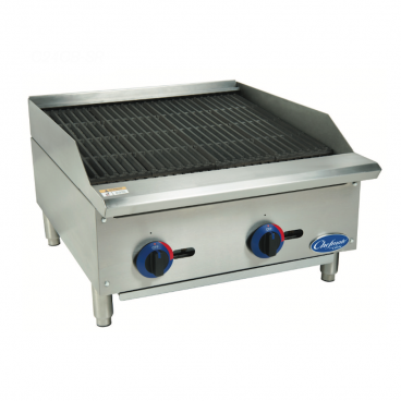 Globe C24CB-SR Chefmate 24” Wide Gas Charbroiler With Stainless Steel Radiants And Adjustable Grates - 75,000 BTU