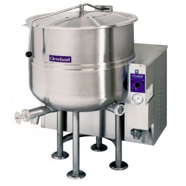 Cleveland KGL-100 100 Gallon Stationary 2/3 Steam Jacketed Gas Kettle 190,000 BTU