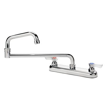 Krowne 13-818L Silver Series Low Lead Deck Mount Faucet With 18" Double Jointed Spout, 8" Centers
