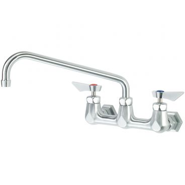 Krowne DX-812 Diamond Series Wall-Mount 8" Center 12" Swing Spout Solid Chrome-Plated Brass Faucet