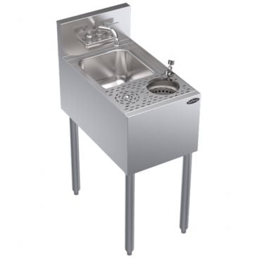 Krowne KR24-MS14 Royal Series 14"W x 24 "D Stainless Steel Underbar Speed Station With Dump Sink, Dipperwell, And Speed Rinser