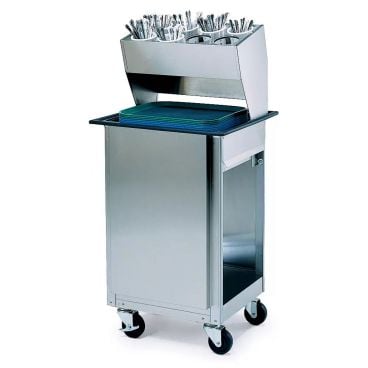 Lakeside 986 Stainless Steel Tray & Silverware Dispenser Cart
