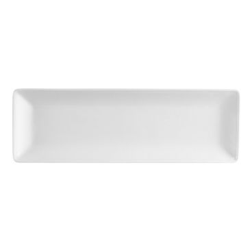 CAC LON-34 9" x 3.63" x .75" Bone White Long Island Porcelain Rectangular Platter