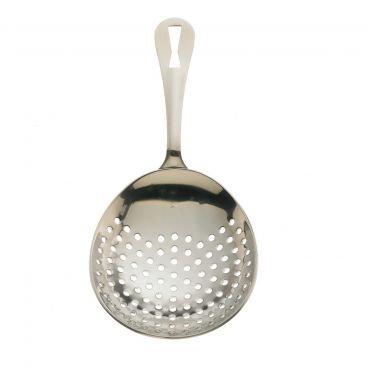 Mercer Culinary M37028 Barfly 6 1/2" Stainless Steel Julep Strainer With Welded Handle With Hanging Hole