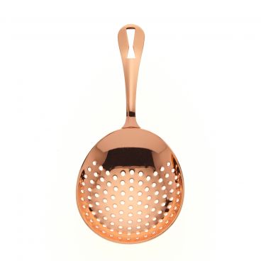 Mercer Culinary M37028CP Barfly 6 1/2" Copper Plated Julep Strainer With Welded Handle With Hanging Hole
