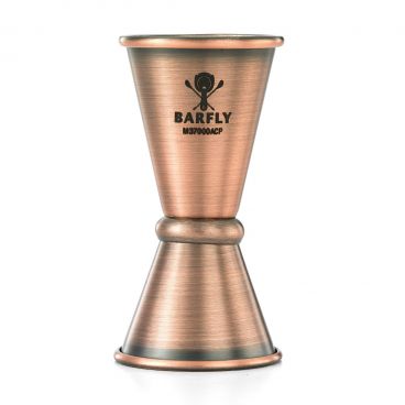 Mercer Culinary M37000ACP Barfly 1/2 oz And 3/4 oz Antique Copper-Plated Finish Japanese Style Jigger With Internal Marking Lines