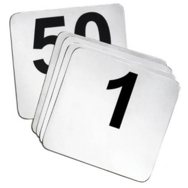 Tablecraft N2650 4" Stainless Steel Number Card Signs 26 to 50