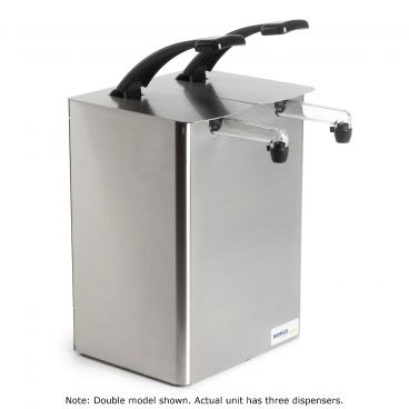 Nemco 10963 Asept Stainless Steel Countertop Triple Pump Dispenser for 1-1/2 Gallon / 6 Quart Pouches