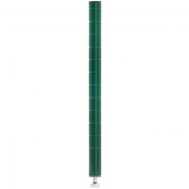 Olympic J13K 13" Grooved Green Epoxy NSF Post For Stationary Shelving With Leveling Bolt And Cap