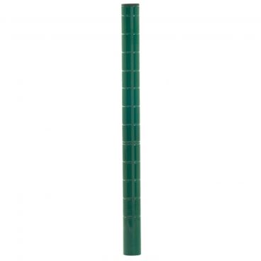 Olympic J13UK 13" Grooved Green Epoxy NSF Post For Mobile Shelving With Leveling Bolt And Cap