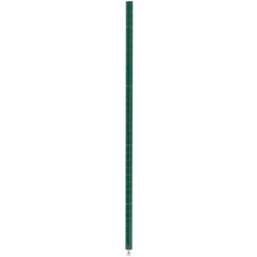 Olympic J33K 33" Grooved Green Epoxy NSF Post For Stationary Shelving With Leveling Bolt And Cap
