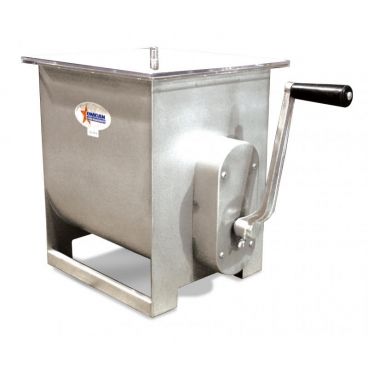 Omcan 13156 Stainless Steel Manual Meat Mixer with Removable Paddle - 44 Lbs