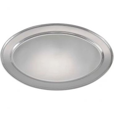Winco OPL-18 Oval Stainless Steel 18" x 11-1/2" Platter