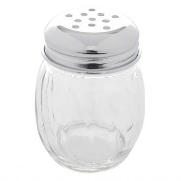 Tablecraft P260 6 Ounce Polycarbonate Swirl Shaker with Chrome Plated Perforated Top