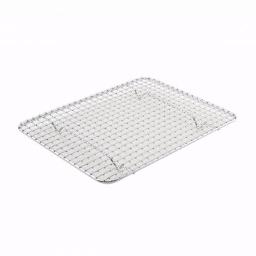Winco PGW-810 8" x 10" Half-Size Footed Chrome Plated Steel Wire Cooling Rack / Pan Grate for Steam Table Food Pan