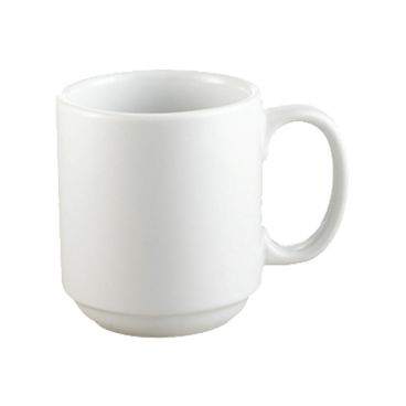 CAC PRM-12-P Super White 12 oz. Porcelain Mug 