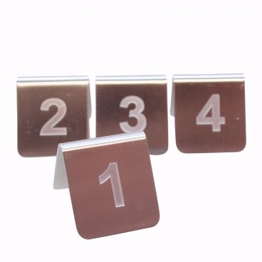 Tablecraft PT125 1.25" 18-8 Stainless Steel Pizza Numbering Signs 1 To 25