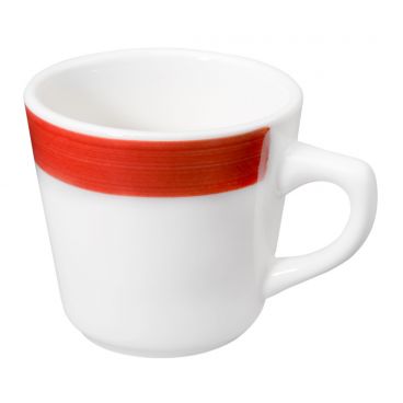 CAC R-1-R 7.5 oz. Red Stoneware Rainbow Coffee Cup