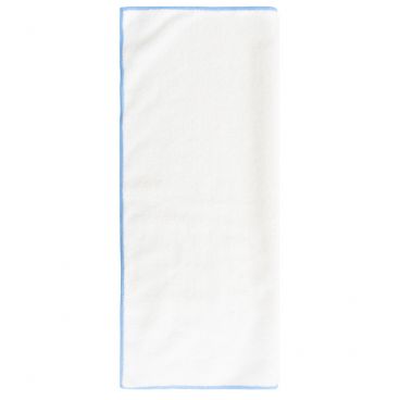 Ritz CLMFTWH 16" x 16" White/Blue 250 GSM Microfiber Towel