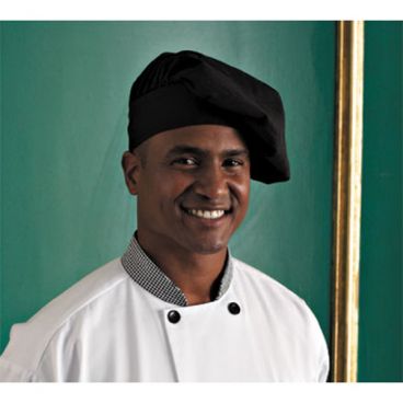 Ritz RZCH3BK 13" Black Kitchen Wears Poly/Cotton Poplin Traditional Chef Hat