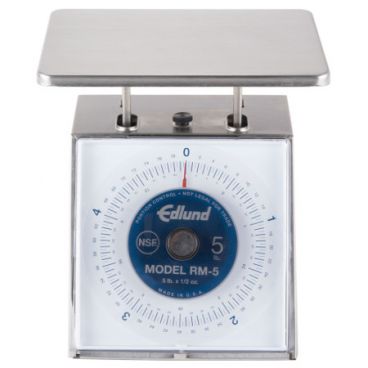 Edlund RM-5 Four Star Series 5 lbs. x 1/2 oz. Stainless Steel Portion Scale with 7" x 8.75" Platform